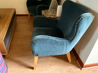 Marina Home  Blue Accent Chair with Unique Design