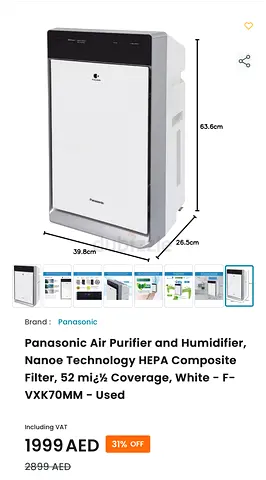 panasonic humidifying air purifier F-VXK70M