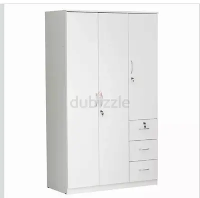 Elegant White Wardrobe with Drawer Storage