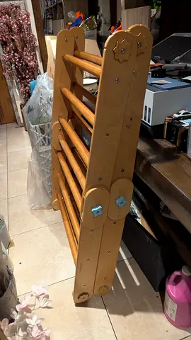 Stylish Wooden Folding Ladder Rack