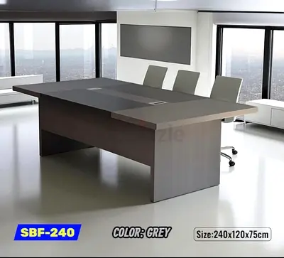 Modern Grey Conference Table with Custom Size