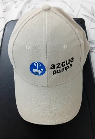 Stylish Beige Cap with Azcue Pumps Logo