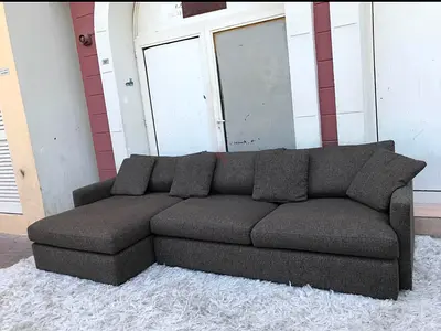 Lounge Deep feather filled CrateBarrel L Shape Sofa