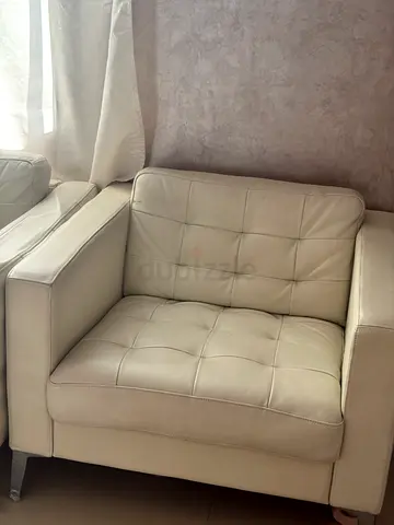 Comfortable White Leather Armchair