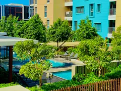 Luxury like new 1bedroom apartment with gym with pool with covered parking with balcony with wardrob