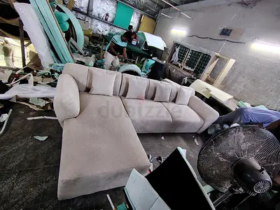 Comfortable L-Shaped Sofa in Soft Beige