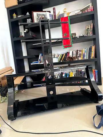 Urgent Modern Black TV Stand with Ample Storage