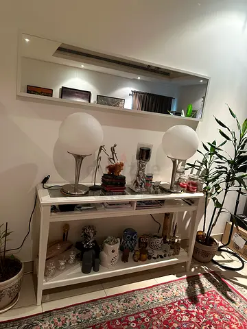 IKEA mirror and console