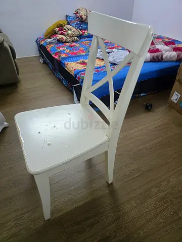 Used white IKEA wooden Chair for sale