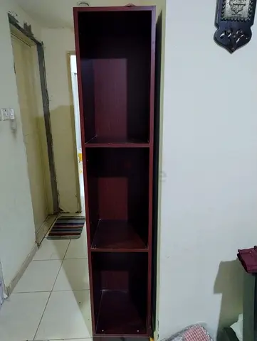 Stylish Wood Bookcase with Three Compartments