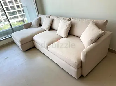 Premium Quality CrateBarrel Lounge Deep feather filled L Shape Sofa Beige