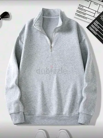 Stylish Grey Quarter-Zip Sweatshirt