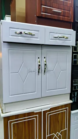 Elegant White Cabinet with Stylish Handles