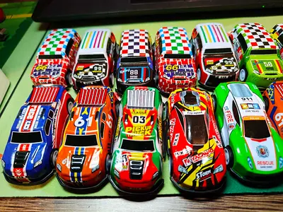 Assorted Die-Cast Racing Cars