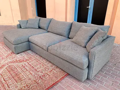 Cratebarrel L shape Sofa grey