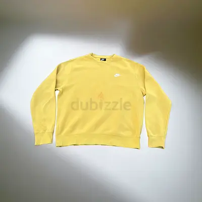 Authentic Nike Club Fleece Crewneck - Mustard Yellow | Size M (Fits L/XL)