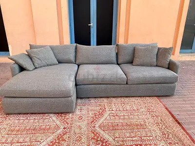 Cratebarrel L shape Sofa Grey