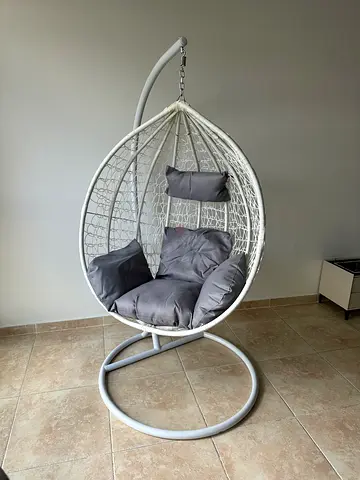 Garden Swing Chair with Stand Indoor Rattan Chair with Cushion