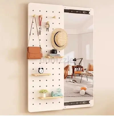 full body mirror with pegboard wall mounted