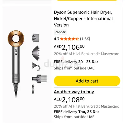 Dyson Supersonic Hair Dryer - Nickel/Copper Edition.