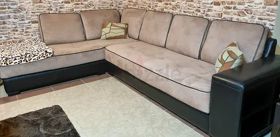 L shaped sofa with shelf