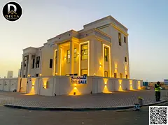 Classic villa for sale in Al Helio 2 area – Ajman. Two floors and a roof. Includes registration an