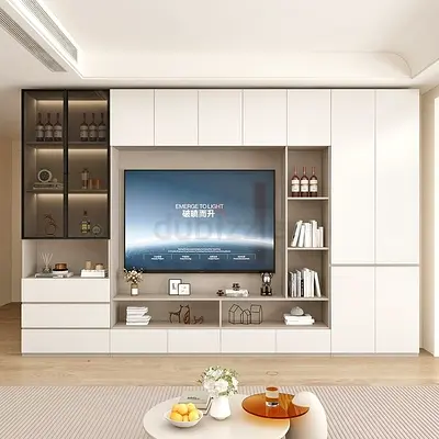 Modern Entertainment Center with Stylish Storage