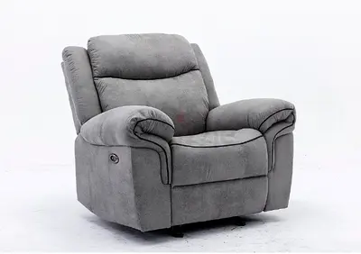 MOHAMMAD AZIM FURNITURE Comfortable Grey Recliner Chair HEAVY DUTY MAF-2319