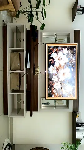 Elegant Wooden Entertainment Unit with Stylish Decor