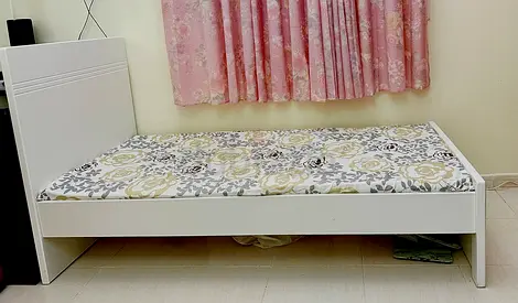 Bed with mattress