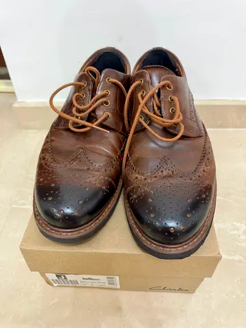 Stylish Brown Leather Brogues by Clarks