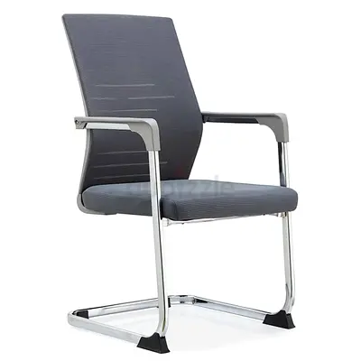 Modern Executive Office Chair – Grey Fabric Visitor Chair For Office