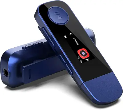 AGPTEK 64GB Portable USB MP3 Player with Bluetooth, Type-C and USB Music Player with Clip