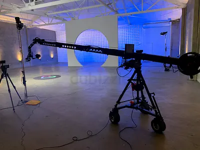 Film production camera jib crane super plus 3 wheel camera crane 12m