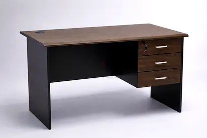 Modern Walnut Manager Office Table with Lockable Drawers - Luxury Office desk For Home  Office