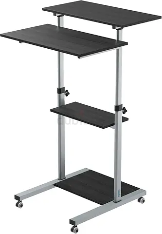 BONTEC Mobile Workstation Compact Stand-up Computer Presentation Cart Ergonomic with 4 Rolling Casto