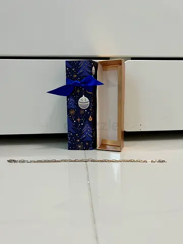 Elegant Silver gold necklace with a gift box