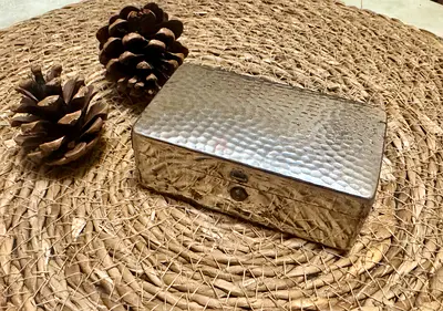 Vintage Hammered Silver plated Box