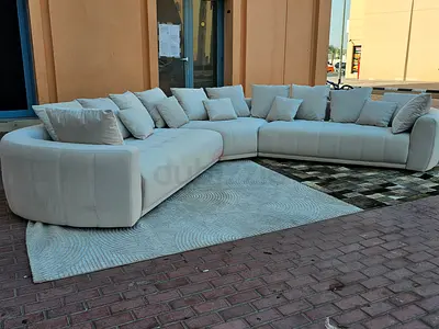 Great Condition Pan Emirates Corner Sofa Beige