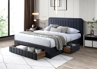 Modern Upholstered Bed witth drawers