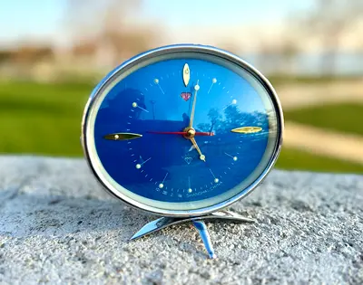 Vintage Blue Desk Clock