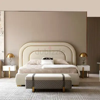 Elegant Modern Bed Set with Nightstands