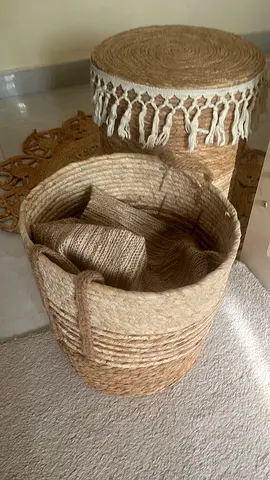 Handwoven Natural Fiber Storage Baskets