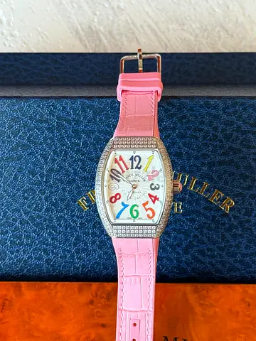 Funky Pink Strap Watch with Colorful Numbers