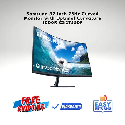 Samsung 32 Inch 75Hz Curved Monitor - Optimal for Gaming and Viewing