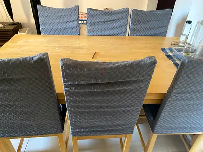 6 seater wooden dining table