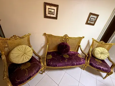 Elegant Golden Sideboard sofa, طقم جلوس جانبي مصري