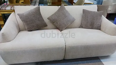 Comfortable Beige Sofa with Cushions
