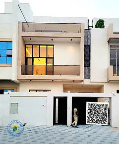 For sale: Excellent 5-bedroom villa in Al Yasmin area, with a living room, majlis, and roof terrace.