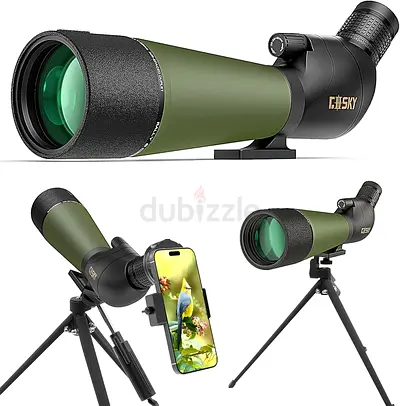 Gosky 2019 Updated 20-60x80 Spotting Scope with Tripod, Carrying Bag and Smartphone Adapter